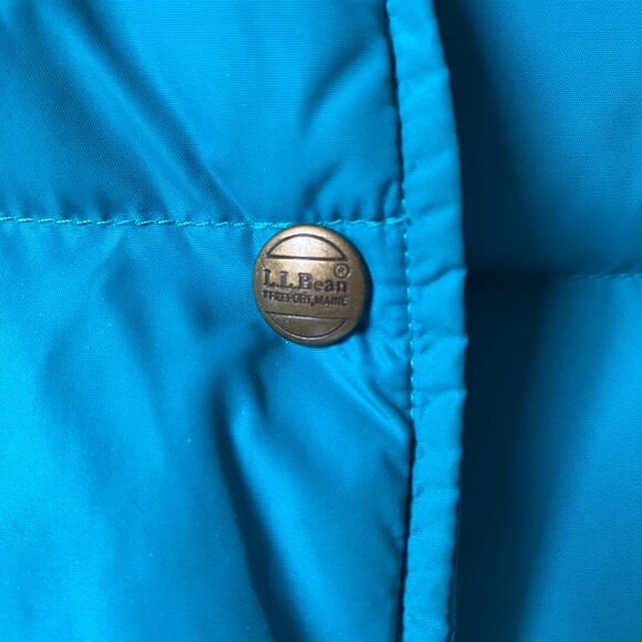 L.L.Bean Womens Teal Puffer Vest Size L Goose Down Nylon Shell Lining Made In US - Picture 7 of 8